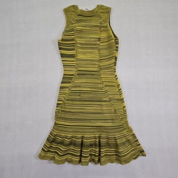 Rachel Roy Dress Size Med Olive & Forest Variegated Stretch Fit & Flare Bodycon - Picture 12 of 16